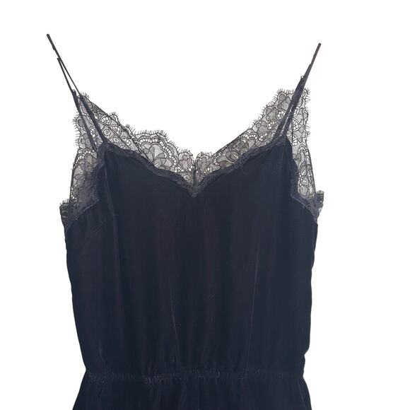H&M Womens Velvet/Lace Romper Size 8 Playsuit Fairy Whimsygoth Witchy Boho Vamp - Picture 2 of 8